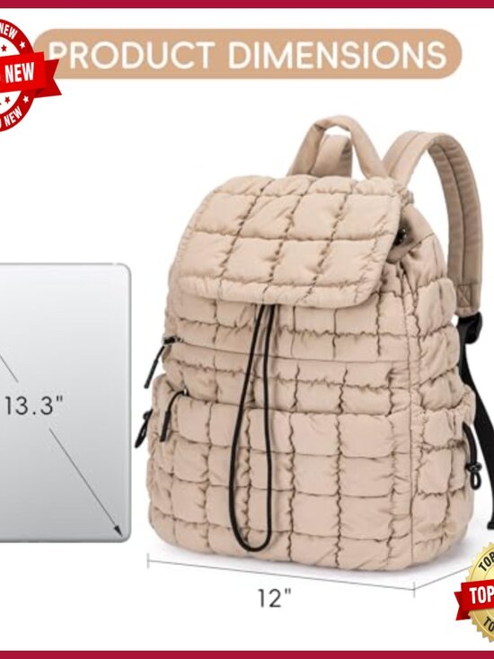 Quilted Backpack with Large Wristlet Clutch, Shoulder Strap, Multiple main image 6